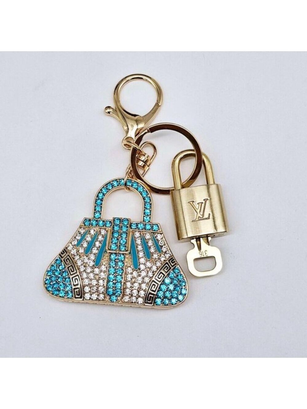 Authentic Louis Vuitton Gold Padlock 🔒 Key Set w/ Unbranded Bag Charm